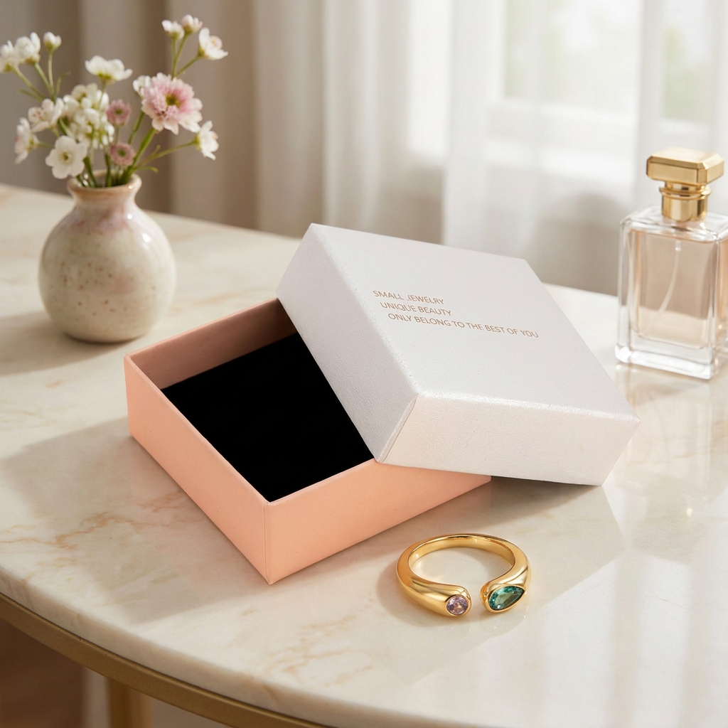 Birthstone Ring March – 18K Gold Plated