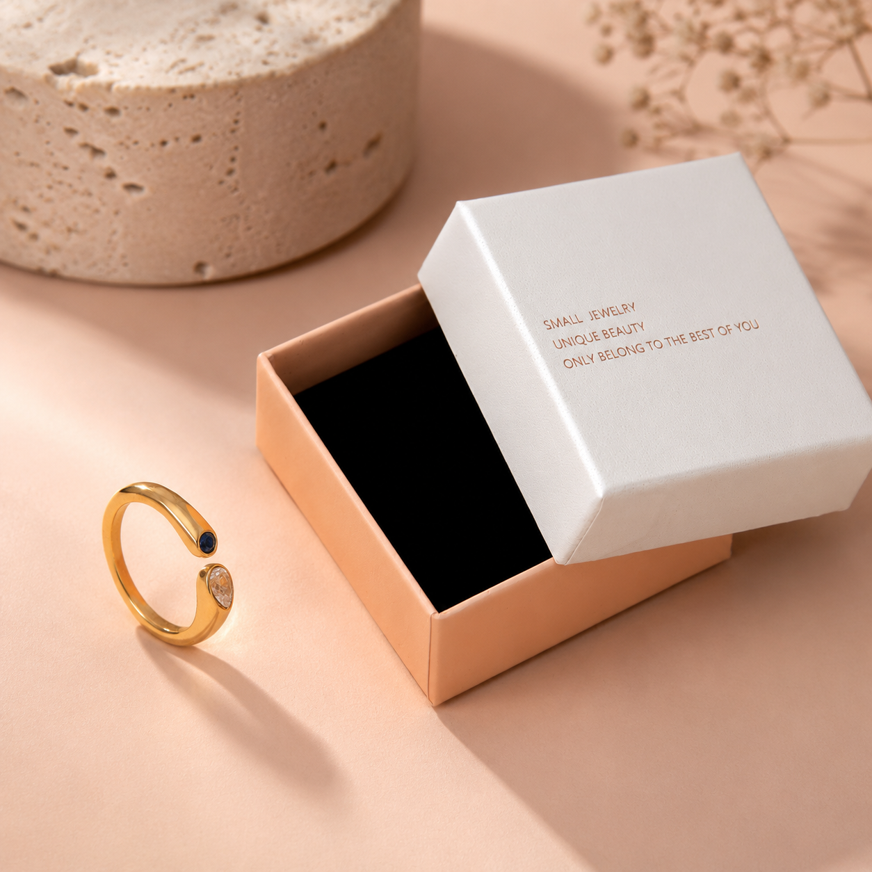 Birthstone Ring April – 18K Gold Plated