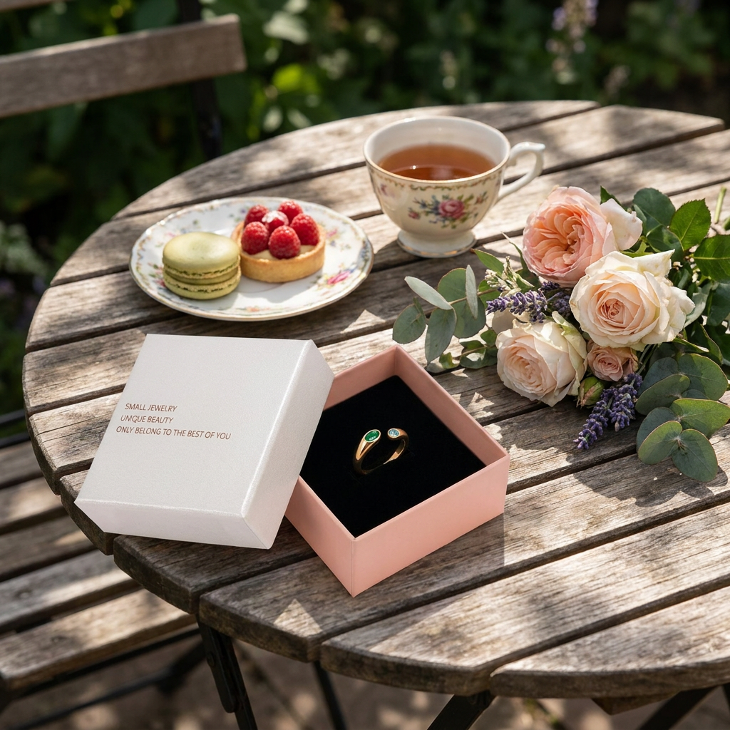 Birthstone Ring May – 18K Gold Plated