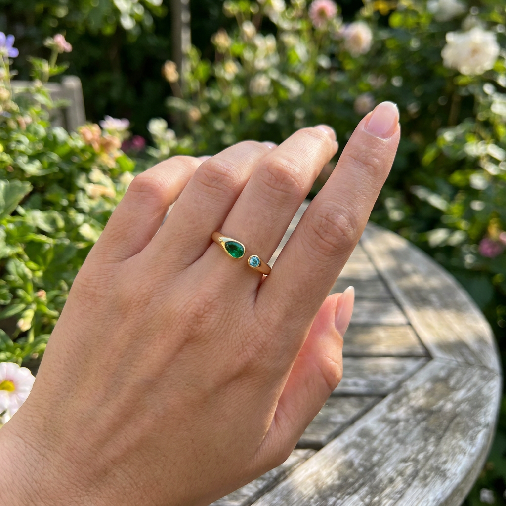 Birthstone Ring May – 18K Gold Plated