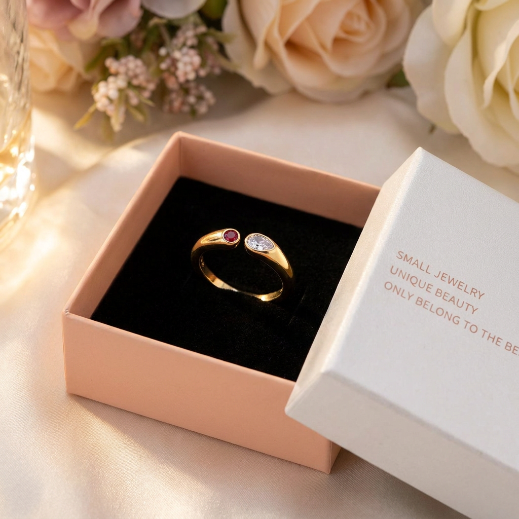 Birthstone Ring June – 18K Gold Plated