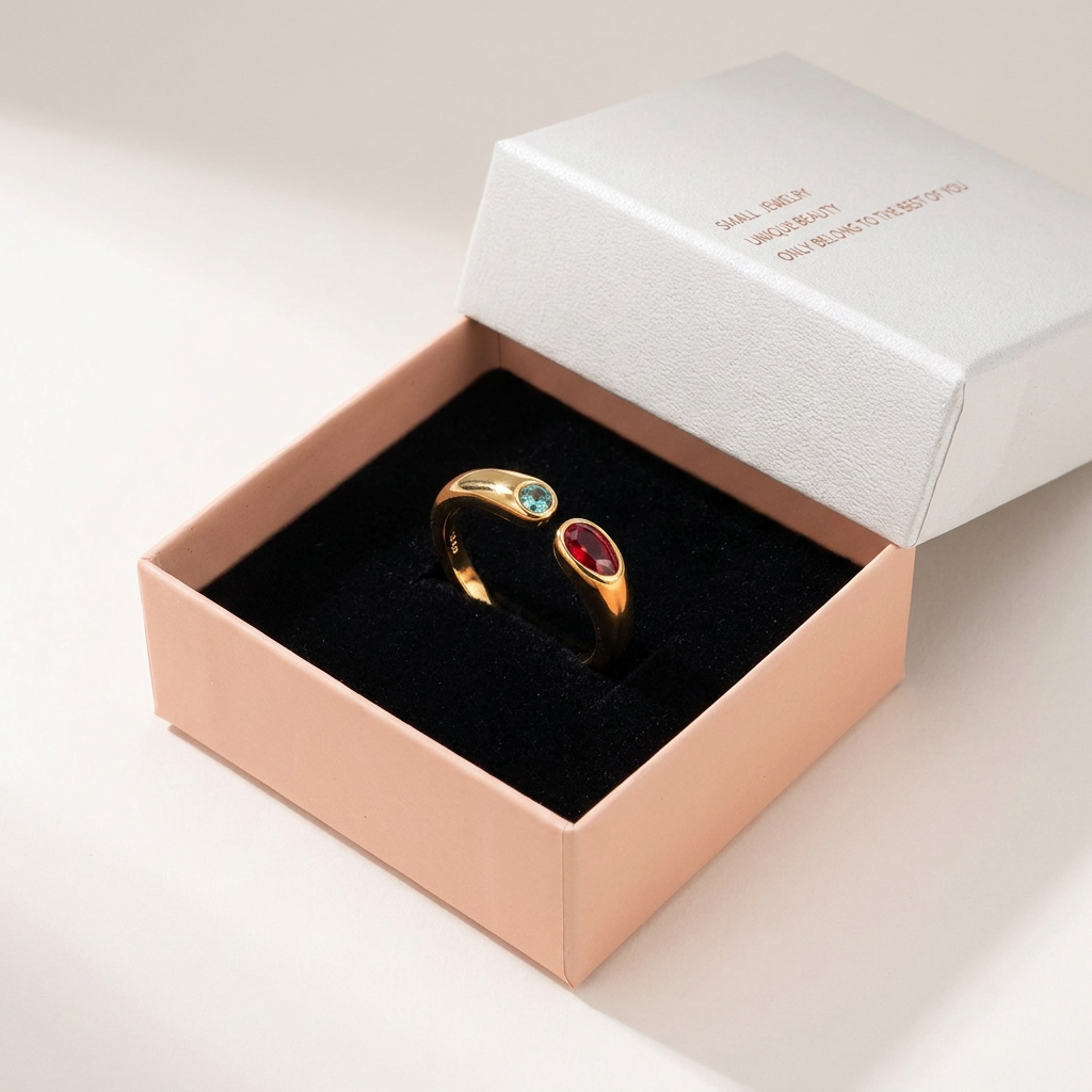 Birthstone Ring June – 18K Gold Plated