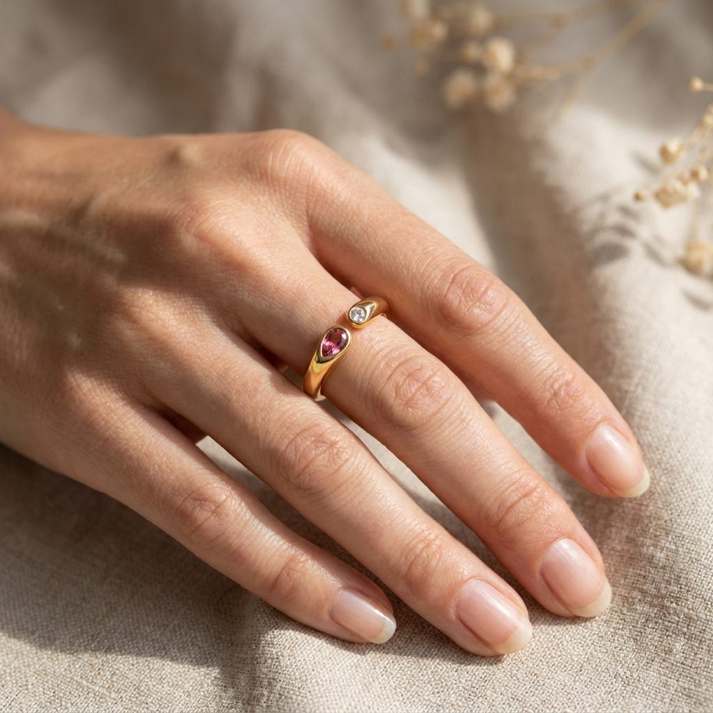 Birthstone Ring July – 18K Gold Plated