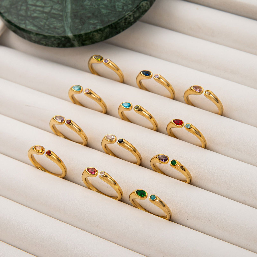 Birthstone Ring July – 18K Gold Plated