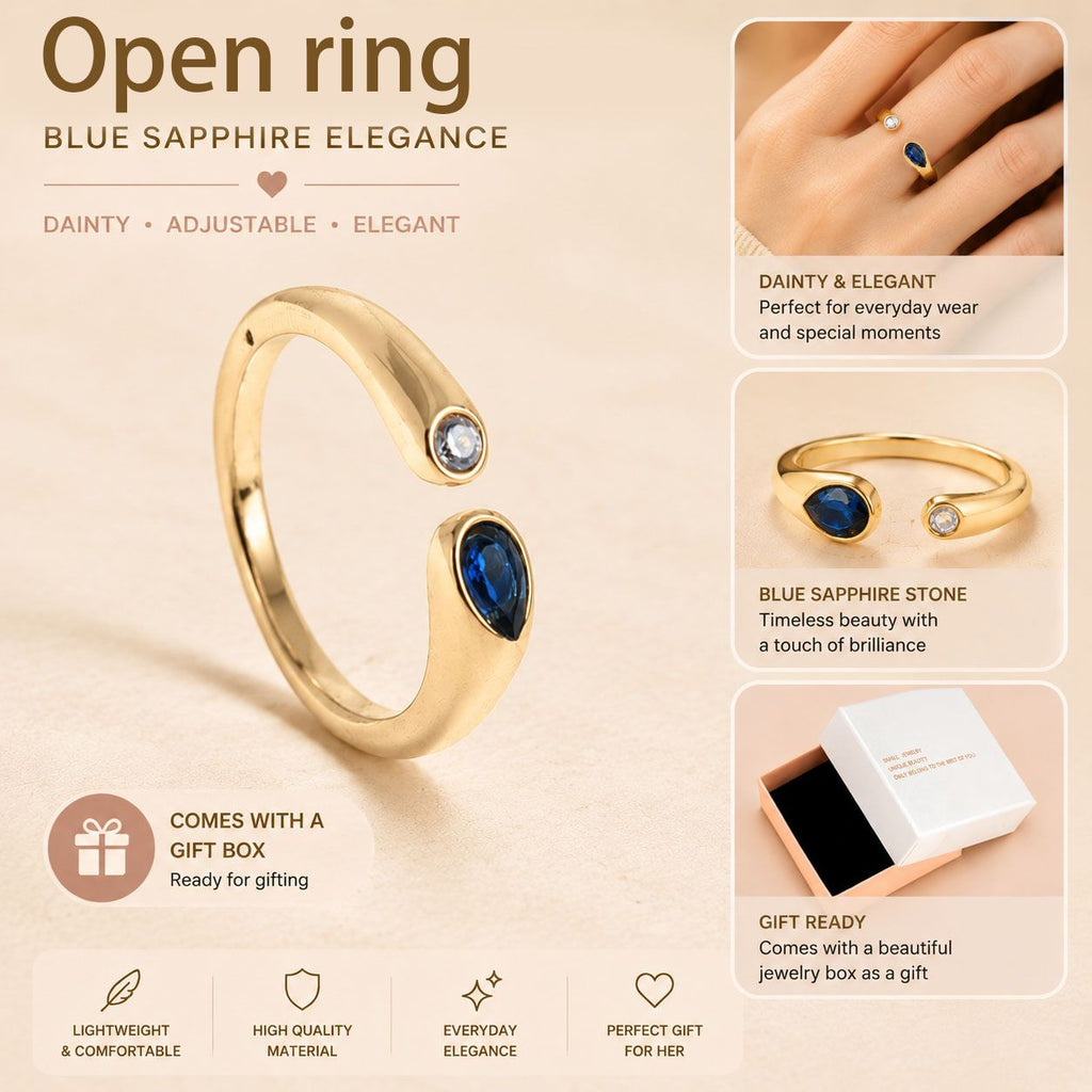 Birthstone Ring September – 18K Gold Plated