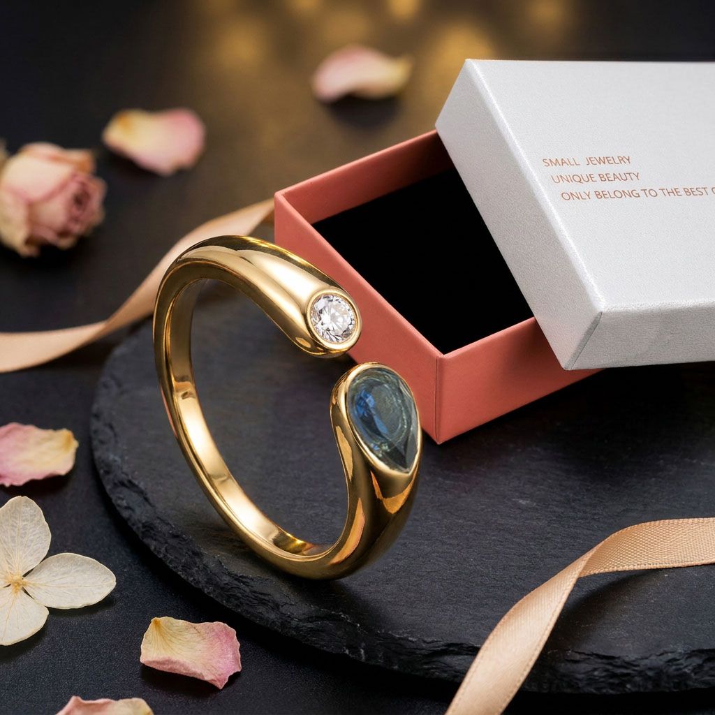 Birthstone Ring September – 18K Gold Plated