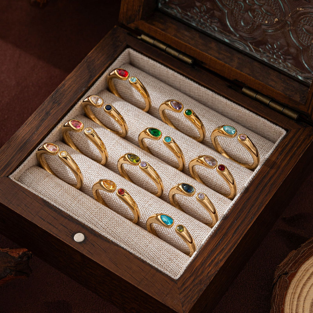 Birthstone Ring November – 18K Gold Plated