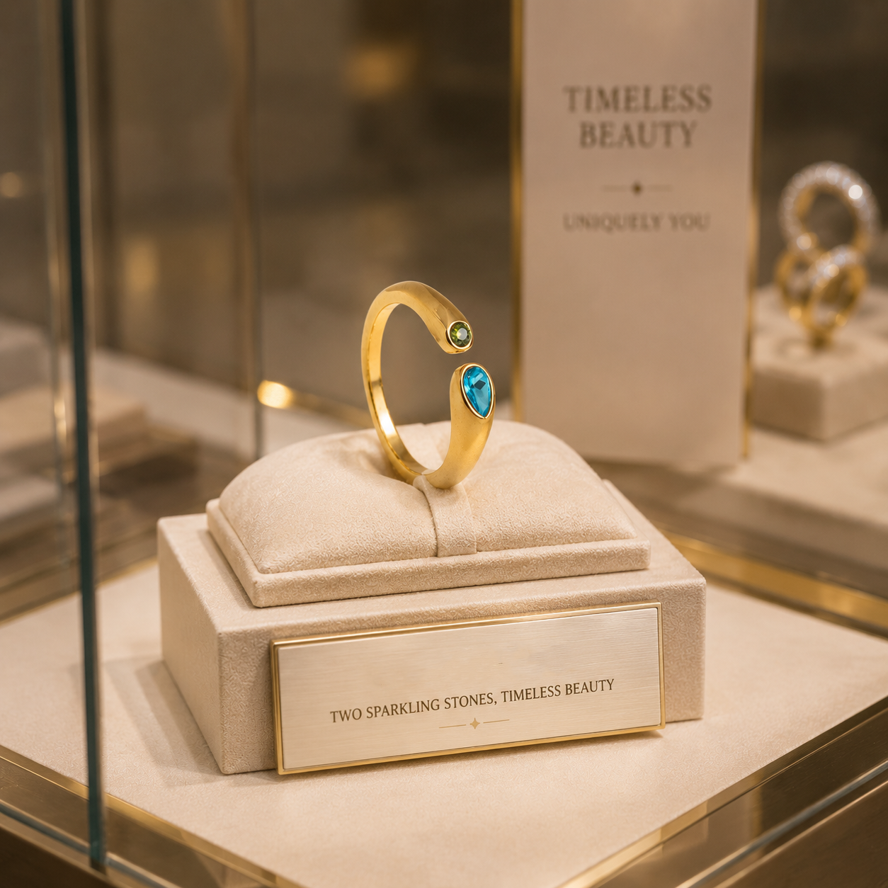 Birthstone Ring December – 18K Gold Plated