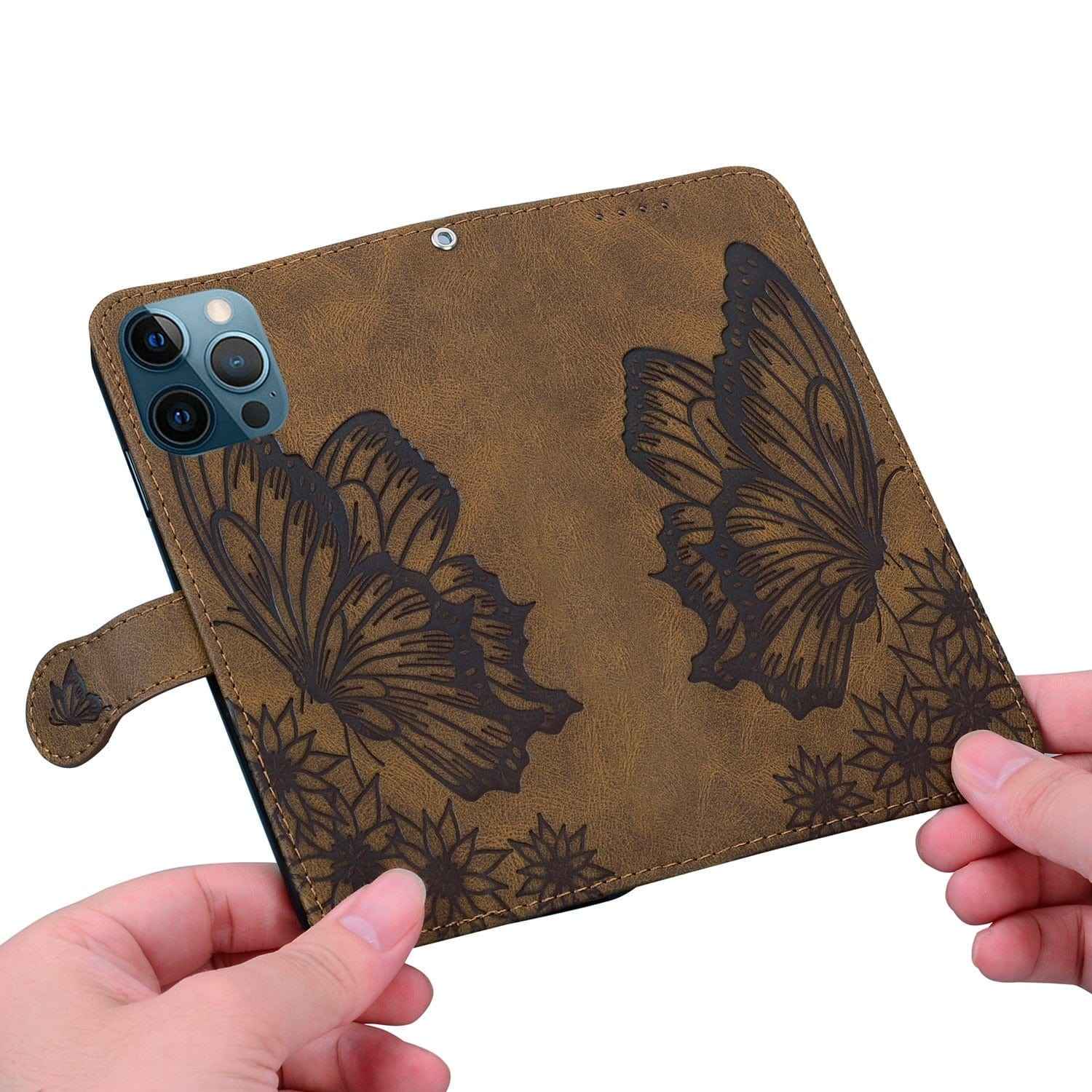 iPhone Butterfly Leather Wallet Case