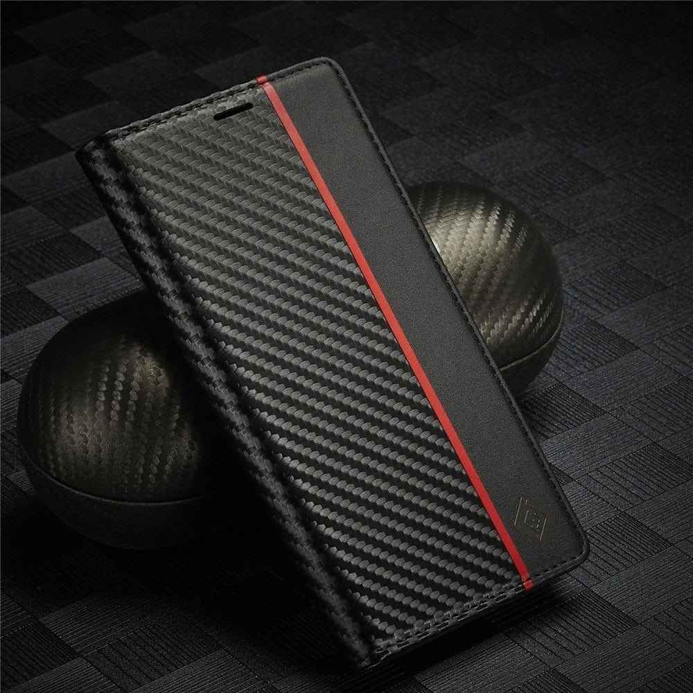 Samsung Carbon Fiber Wallet Phone Case