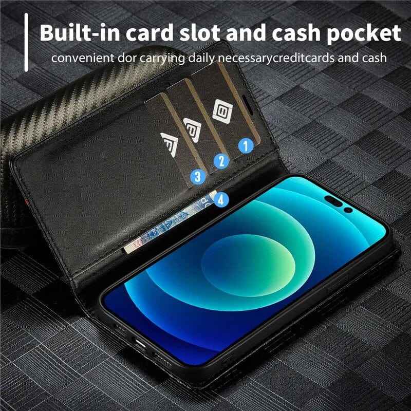Samsung Carbon Fiber Wallet Phone Case