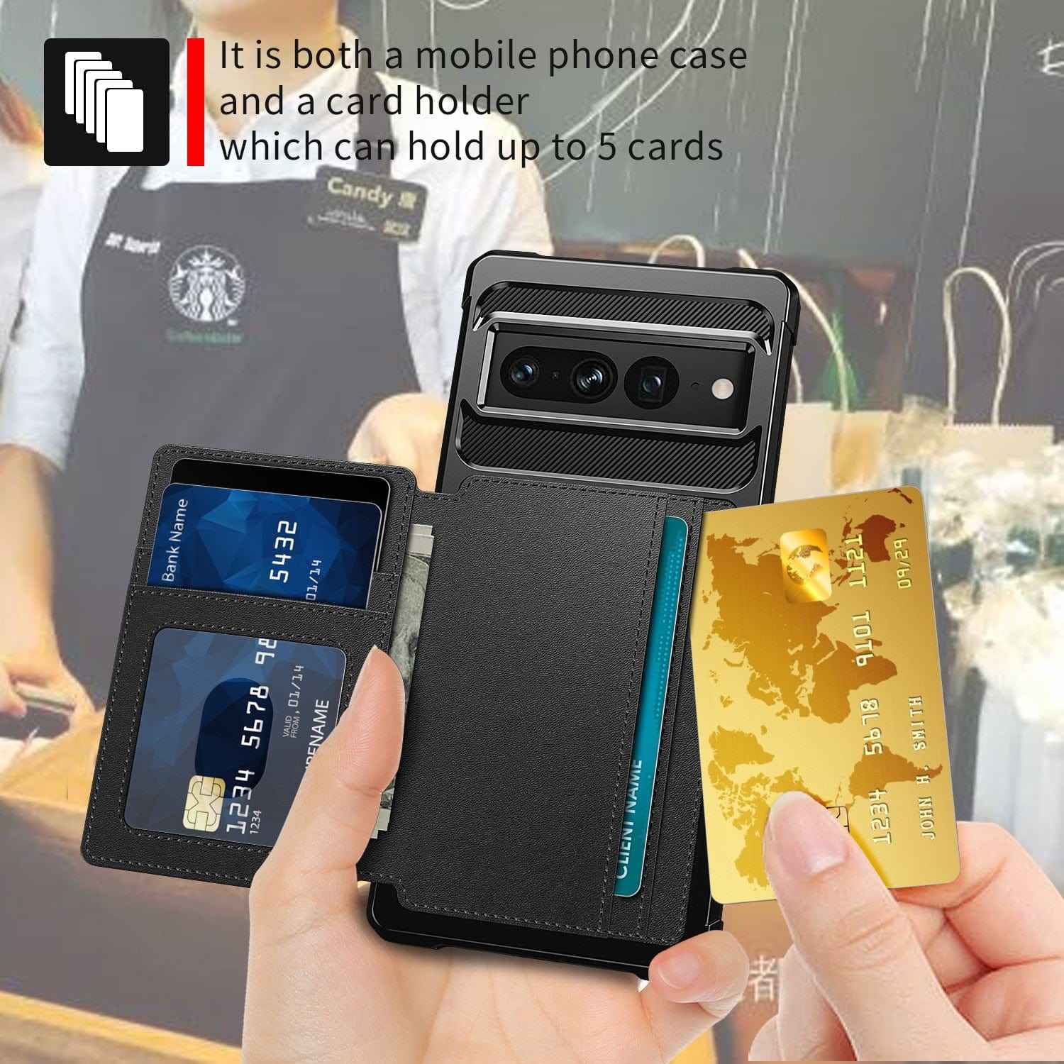 Google Pixel 7 Shockproof Wallet Case