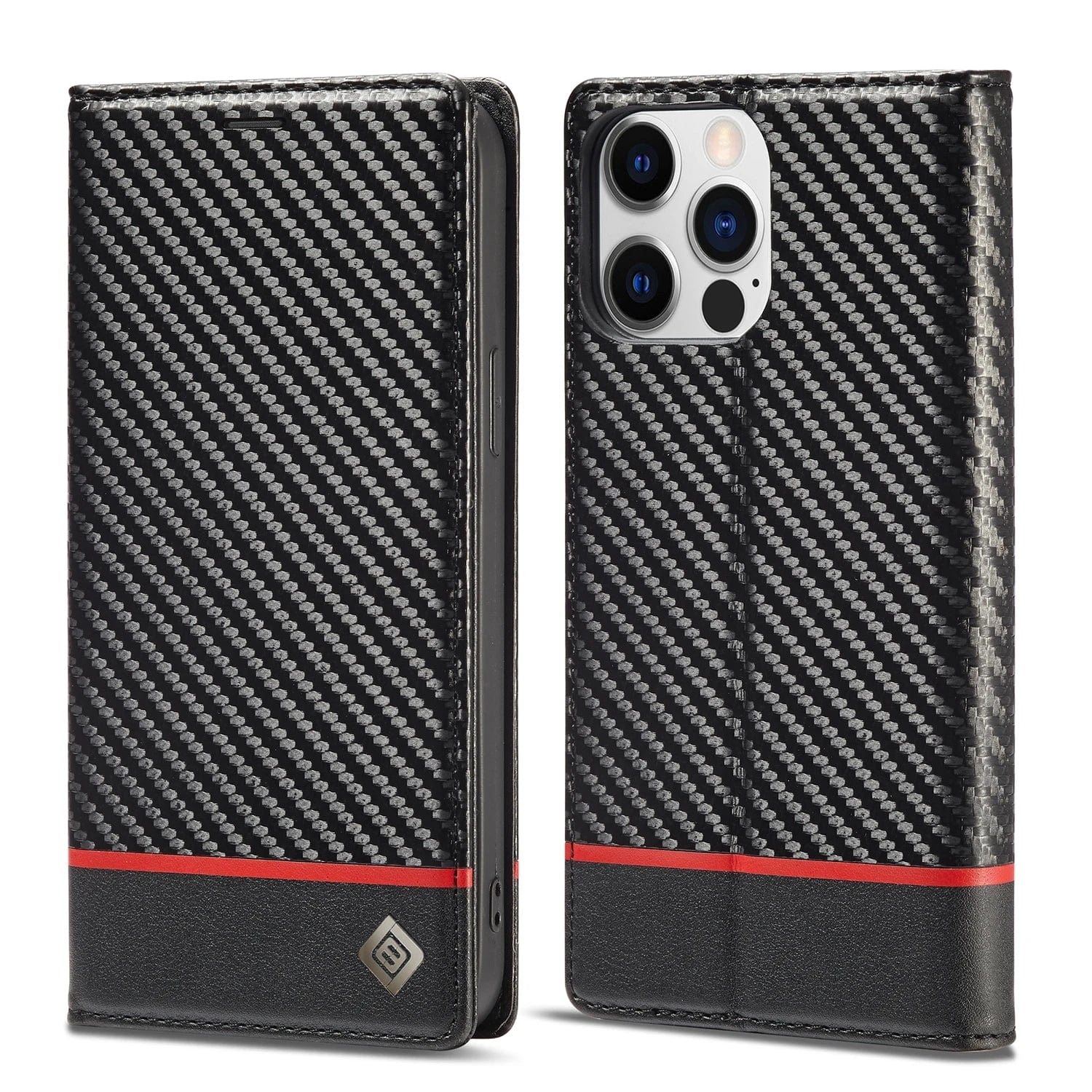 iPhone 15 Carbon Fiber Wallet Case