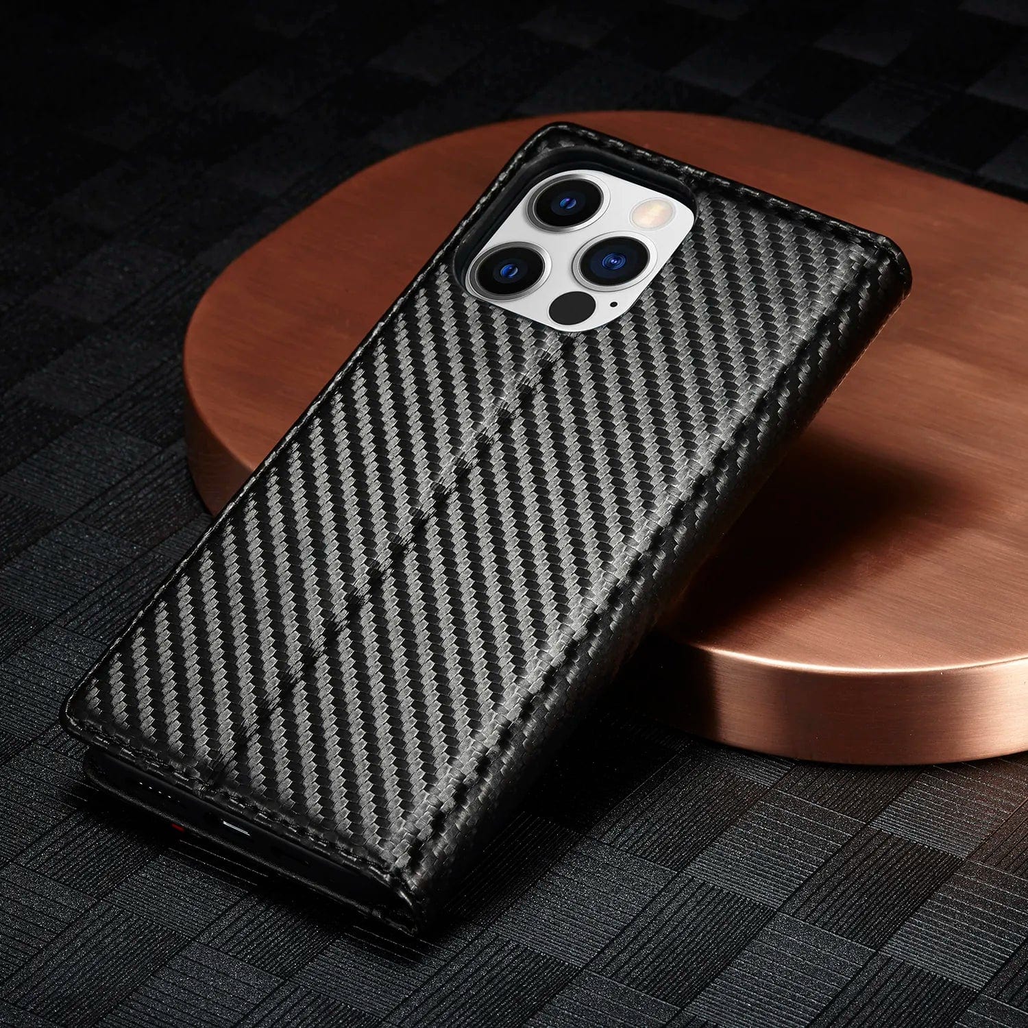 iPhone 16 Carbon Fiber Wallet Case
