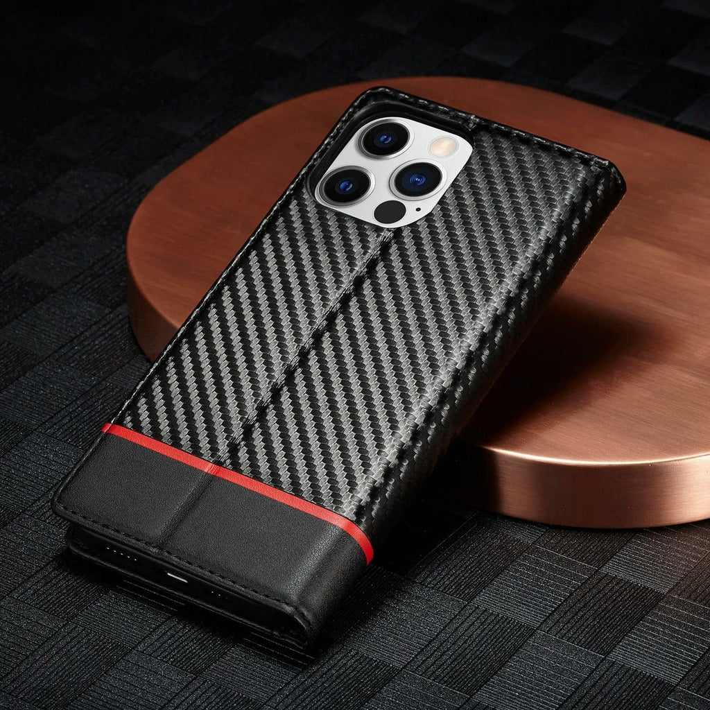 iPhone 16 Carbon Fiber Wallet Case