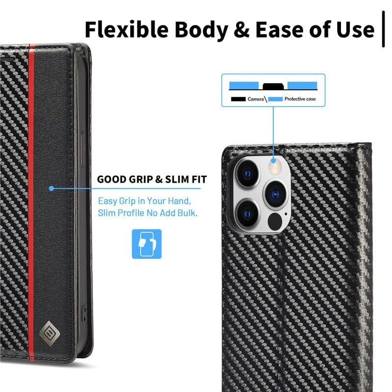 iPhone 16 Carbon Fiber Wallet Case
