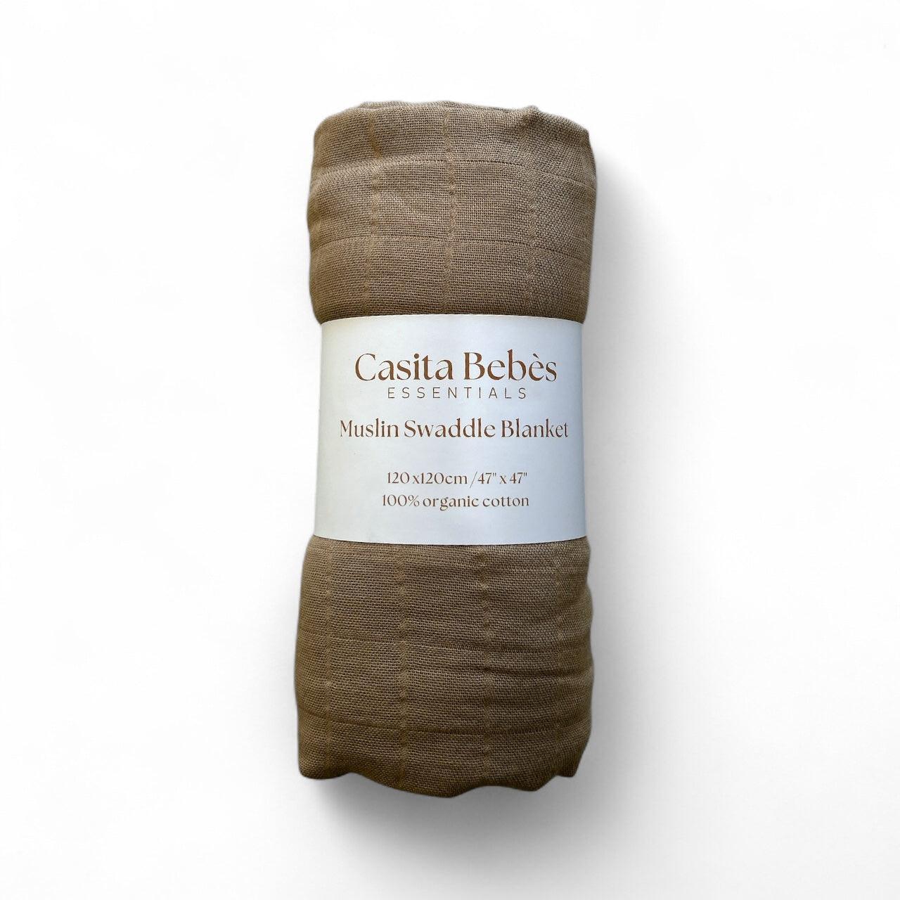 Essentīals Muslin Swaddle Dusty Brown