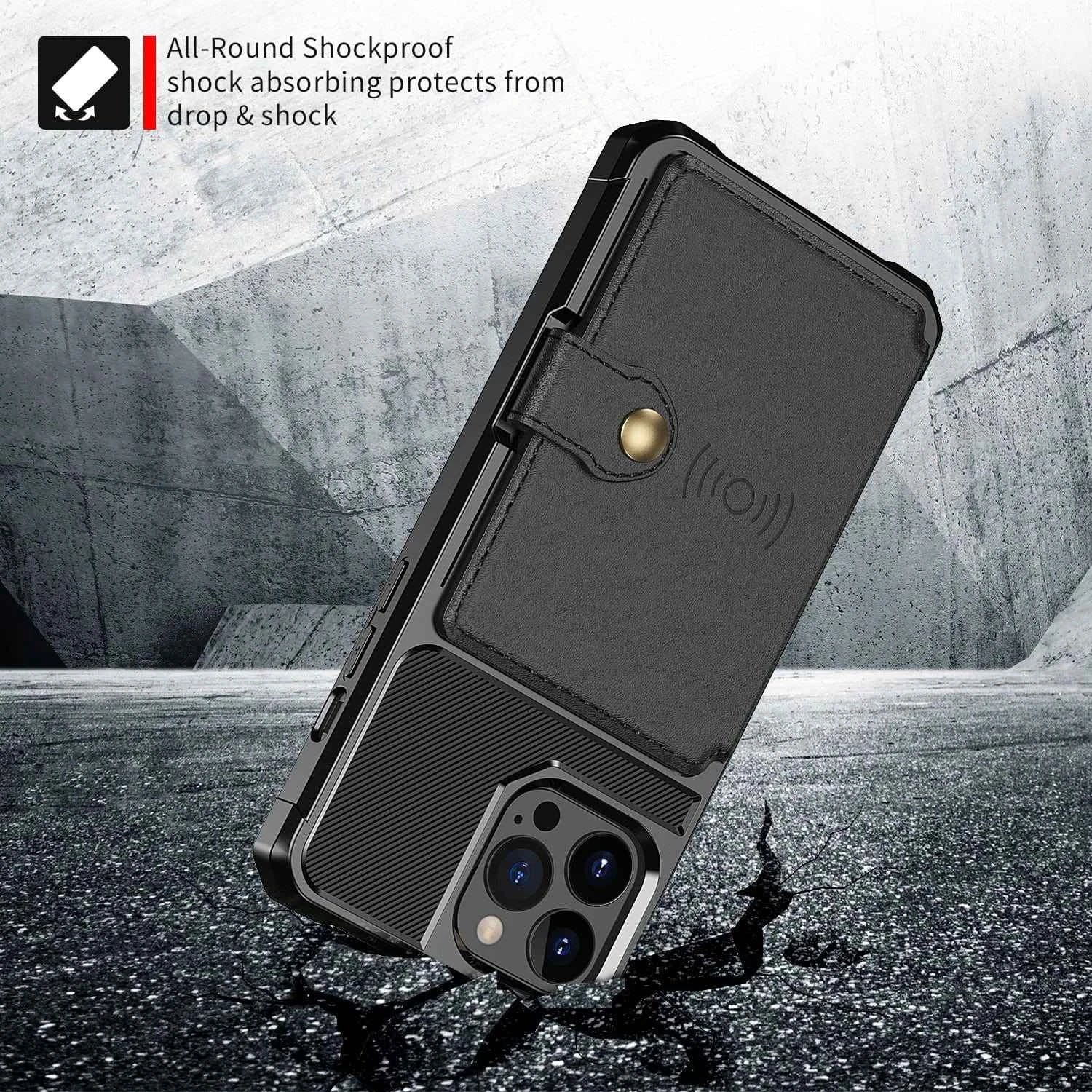 iPhone Shockproof Wallet Case