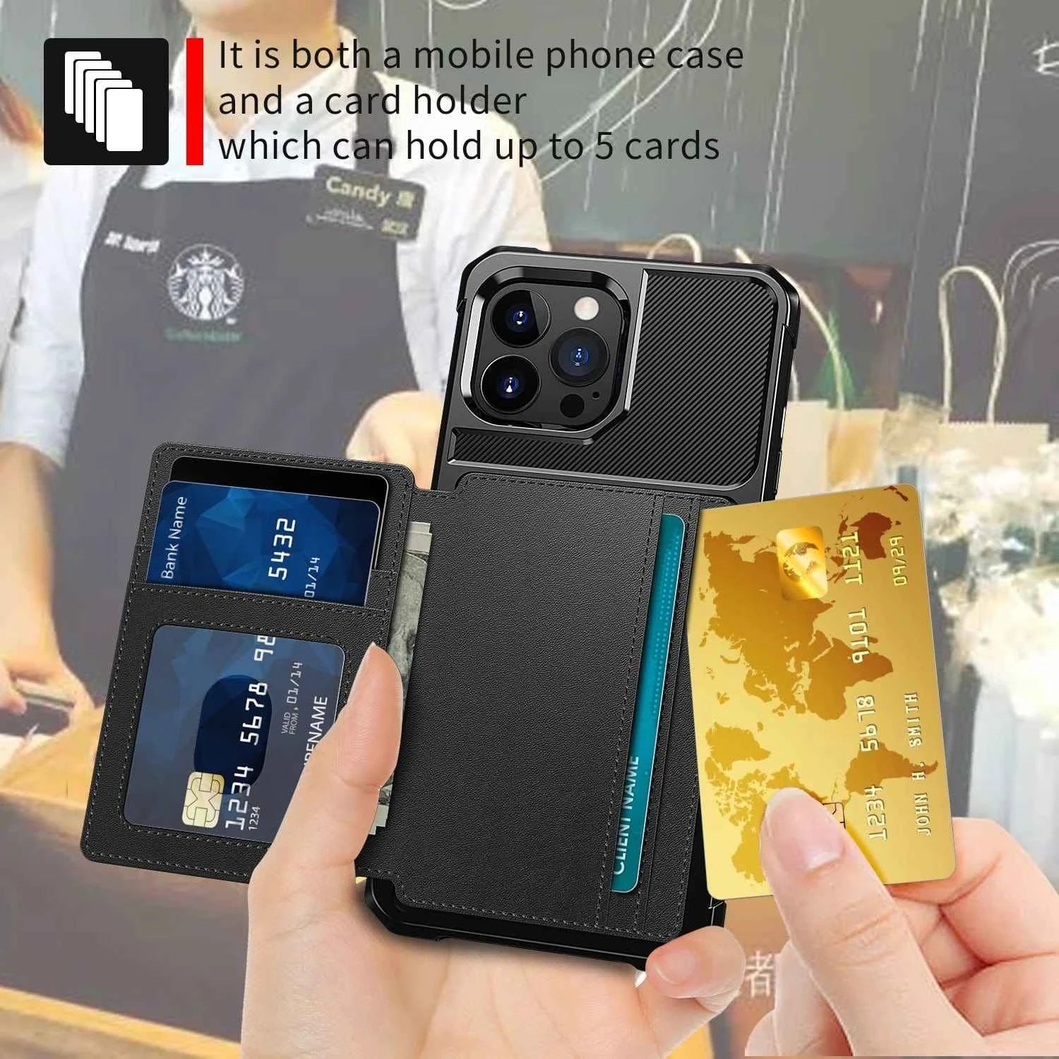 iPhone Shockproof Wallet Case